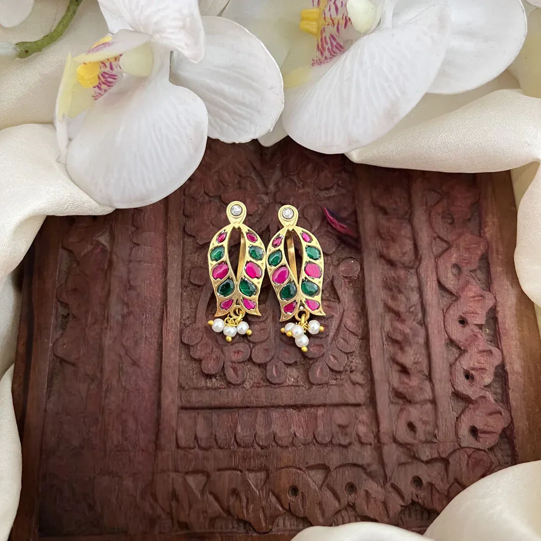 Leaf Shape Maharashtrian Style Press Bugadis - Red Green